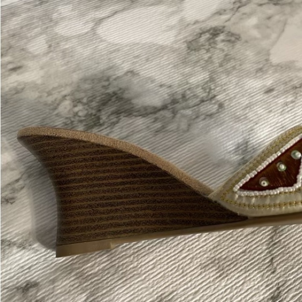 Cato beaded wedges shoes ,size 6 - Picture 9 of 11